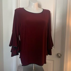 Maroon Bell Sleeve Top